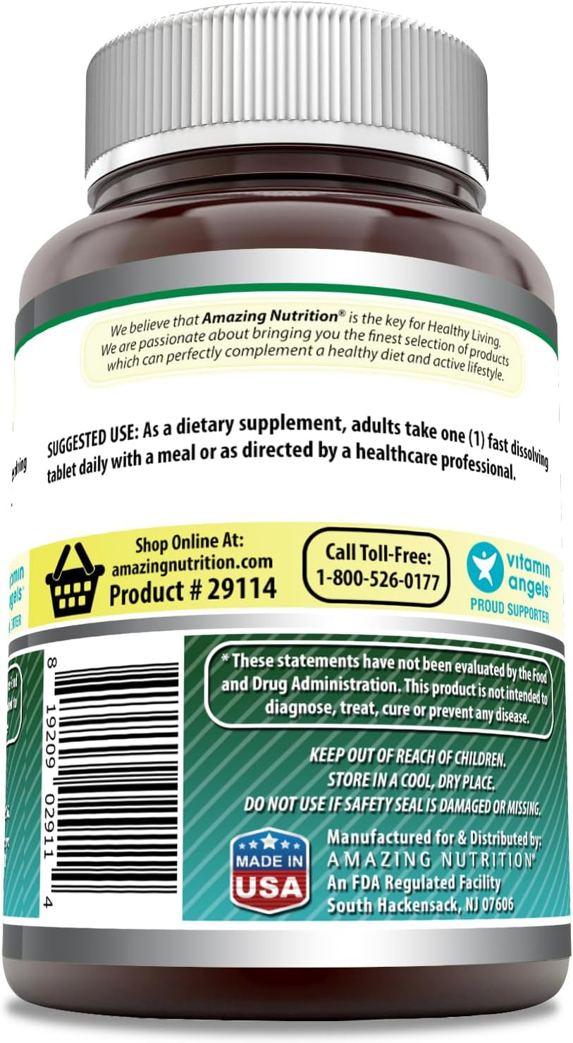 High Potency Biotin 10,000 mcg Fast Dissolve Tablets - Non-GMO, Gluten Free, Made in USA - Strawberry Flavor - 240 Count