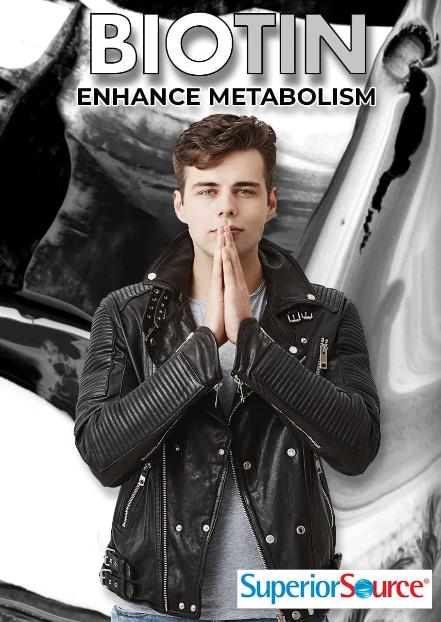 High Potency Biotin 10000 mcg MicroLingual Tablets - 60 Count - Promotes Healthy Hair, Skin, and Nails - Energy Metabolism Support - Non-GMO