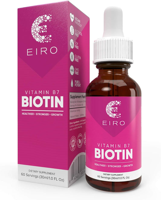 High Potency Biotin Drops | 6000mcg per Serving | Boost Hair and Nail Health | Fast Absorption Formula