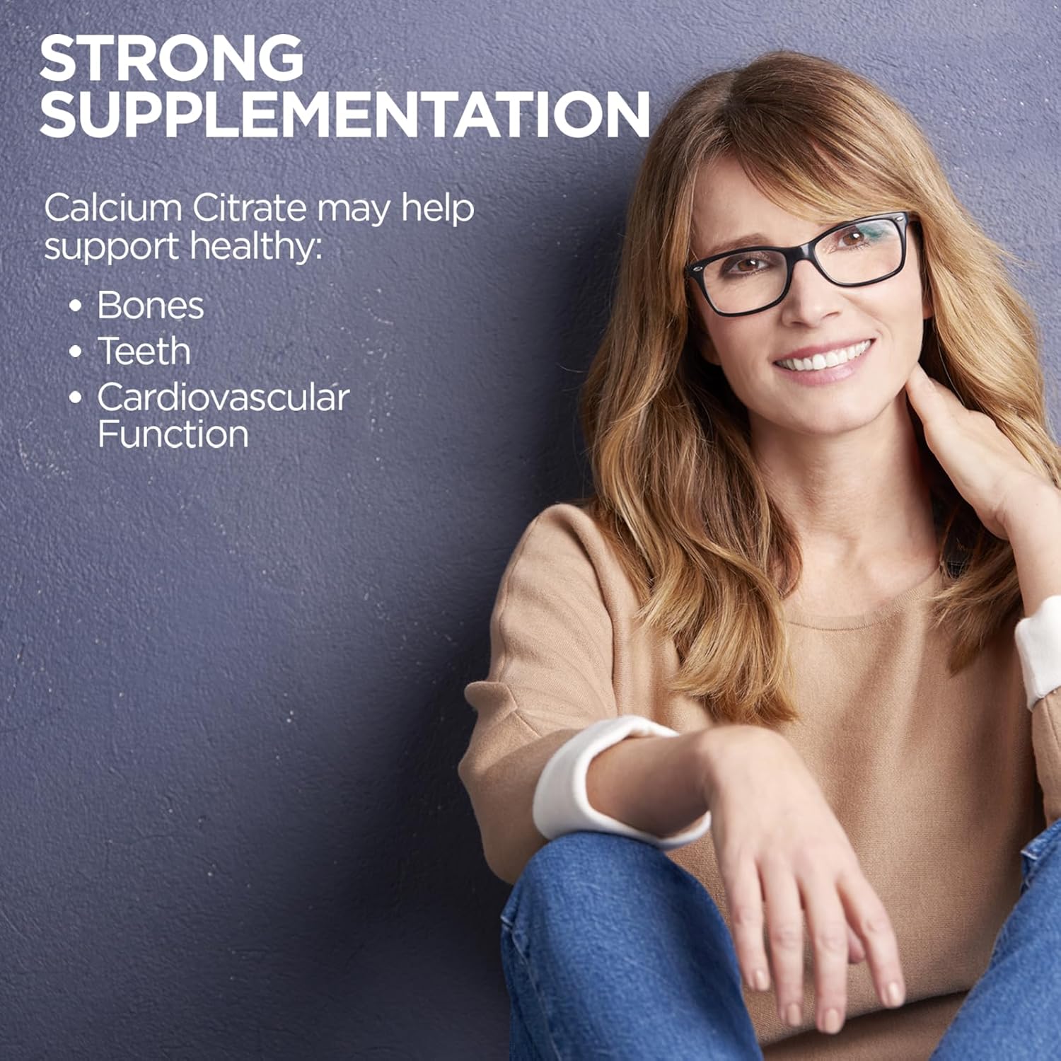 High Potency Calcium Citrate Supplements for Bone, Teeth & Muscle Health, Gluten Free, 240 Tablets - KAL Calcium Citrate 1000mg, 80 Servings