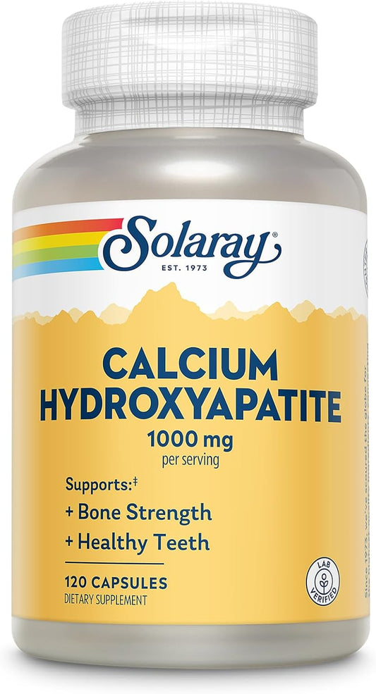 High Potency Calcium Hydroxyapatite Supplement for Bone Strength - 1000mg per Serving - Supports Healthy Teeth - Lab Verified - 60-Day Guarantee - 120 Capsules, 30 Servings