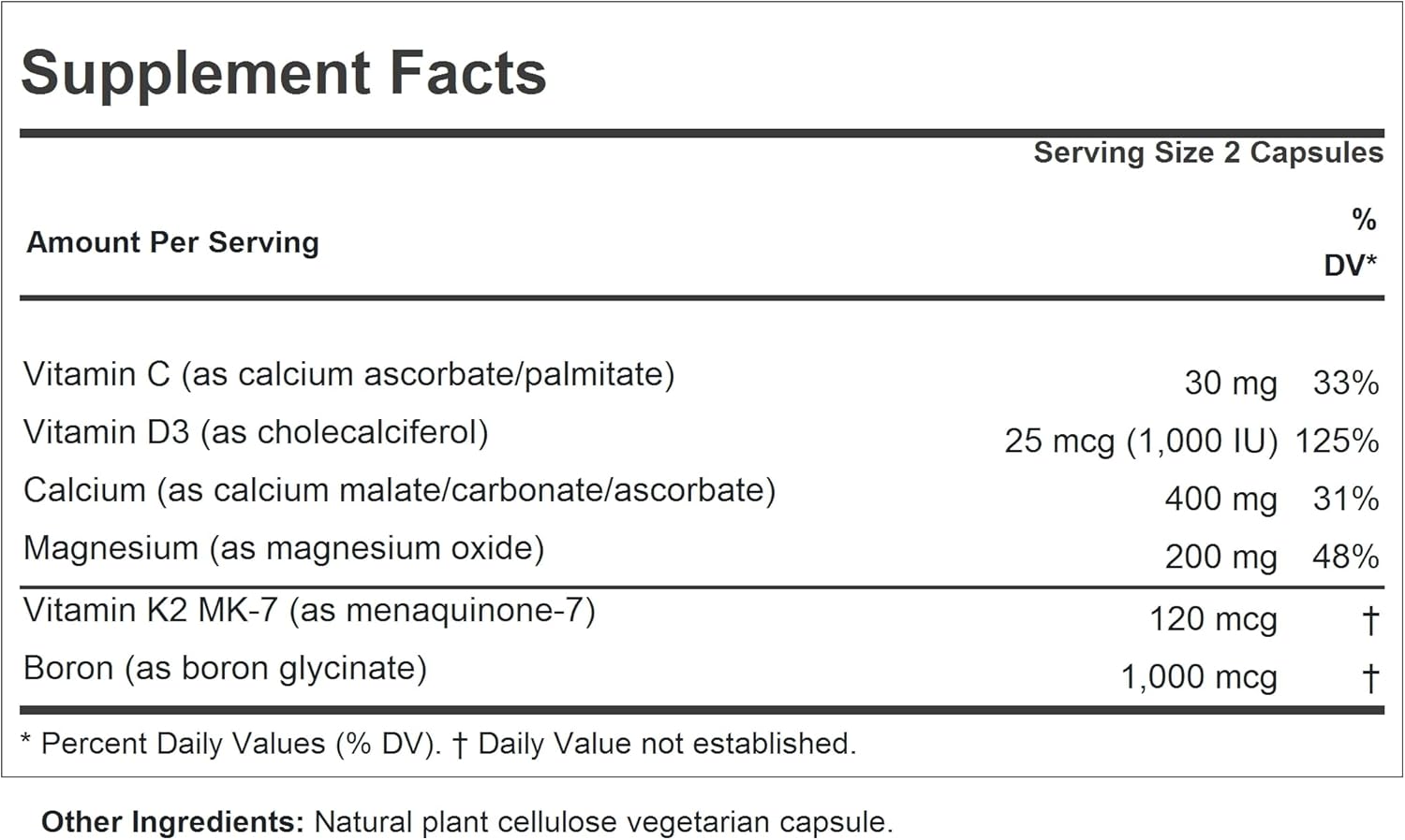 High-Potency Calcium-Magnesium Supplement with Vitamin D3 and K2 - 60 Capsules - Supports Bone and Skeleton Health, Easy-to-Swallow Formula