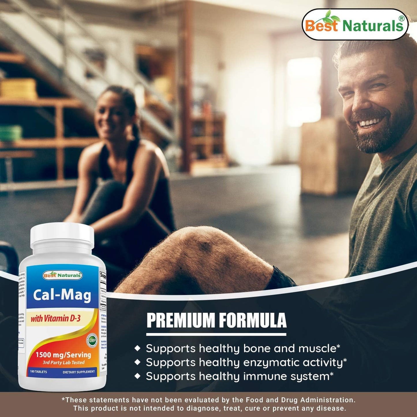 High Potency Calcium Magnesium with Vitamin D3 1500mg - 180 Tablets