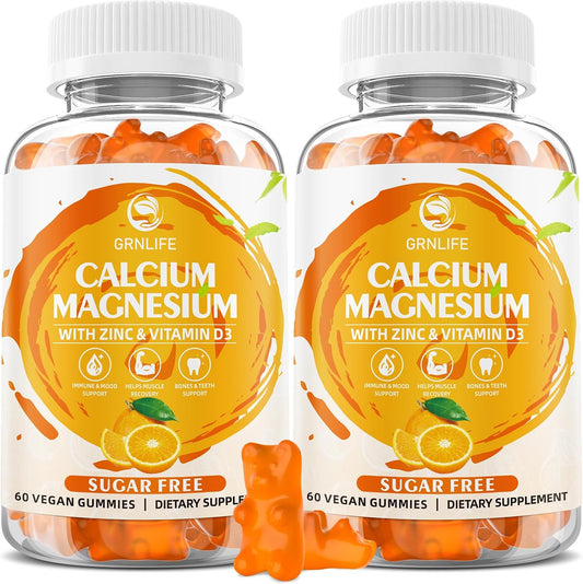 High Potency Calcium Magnesium Zinc Gummies with Vitamin D3 for Bone, Muscle, and Immune Health - 120 Count