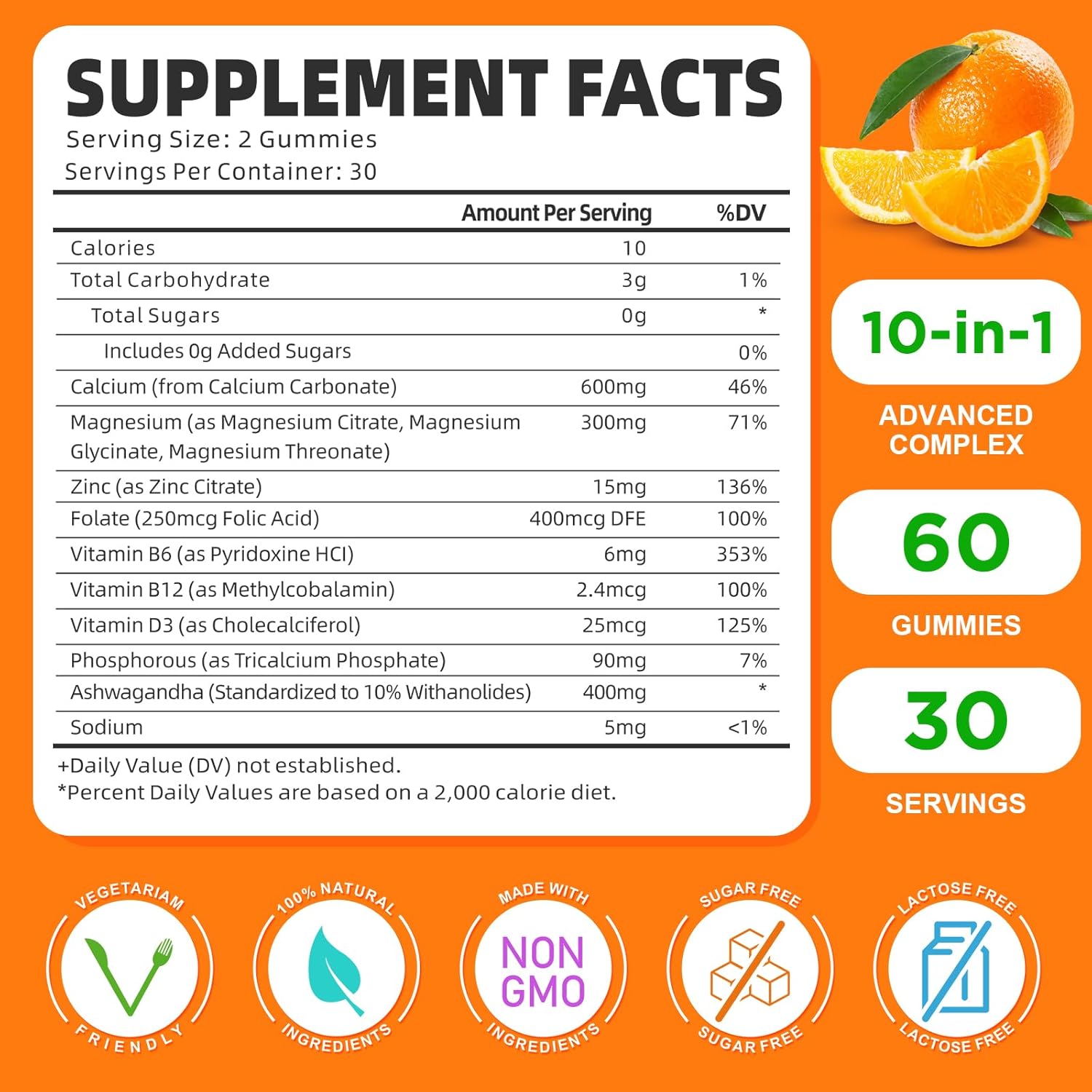 High Potency Calcium Magnesium Zinc Gummies with Vitamin D3 for Bone, Muscle, and Immune Health - 120 Count
