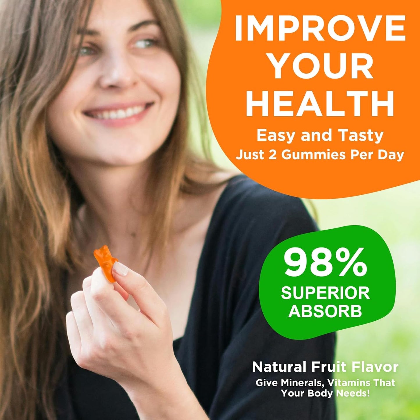 High Potency Calcium Magnesium Zinc Gummies with Vitamin D3 for Bone, Muscle, and Immune Health - 120 Count