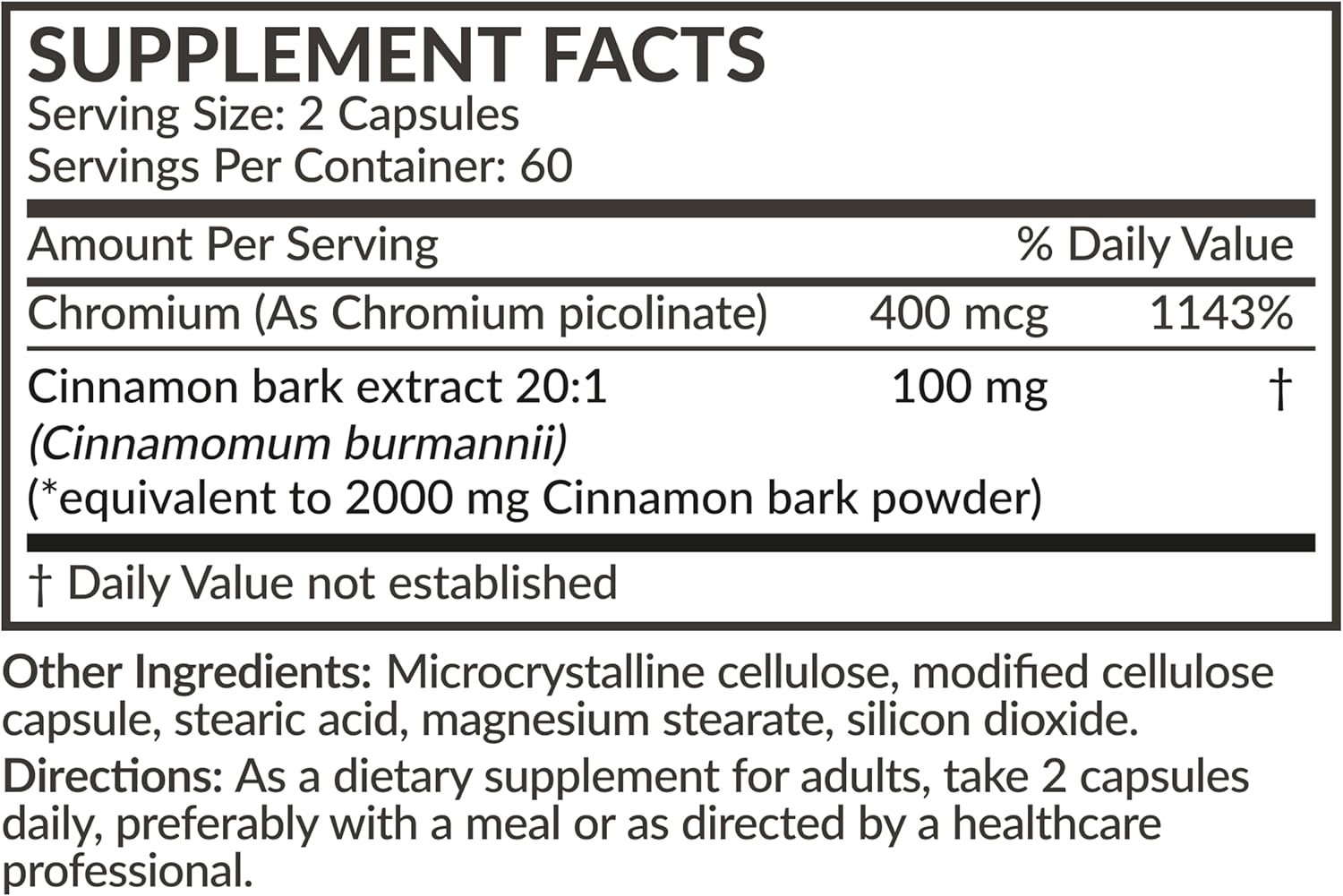 High Potency Cinnamon Plus Chromium Picolinate Supplement by Futurebiotics - 120 Vegetarian Capsules, Non-GMO