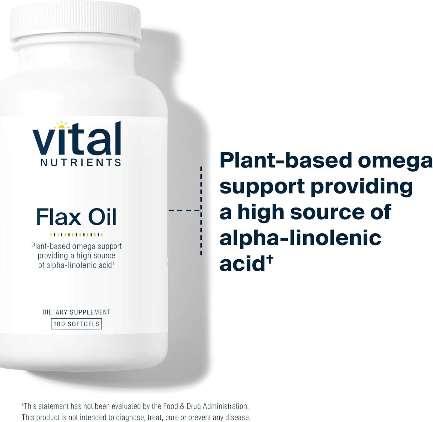 High Potency Cold Pressed Flax Seed Oil Softgels 3000mg | Rich in ALA for Heart Health | Gluten, Dairy, Soy Free | Non-GMO | 100 Count