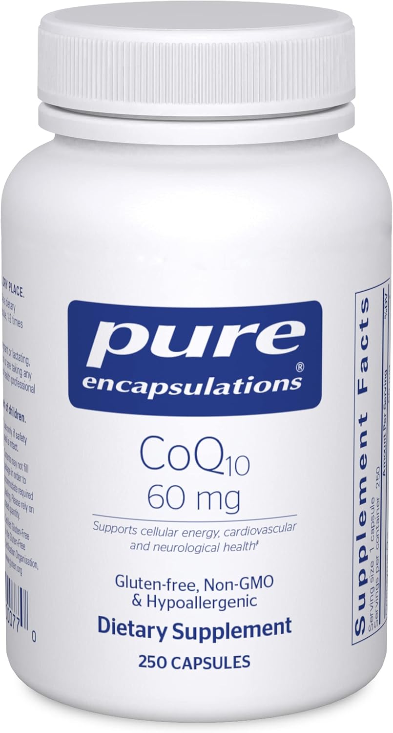 High Potency CoQ10 60 mg Capsules | Energy, Antioxidant, Brain Health | Cardiovascular Support | 250 Count