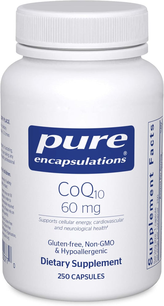 High Potency CoQ10 60 mg Capsules | Energy, Antioxidant, Brain Health | Cardiovascular Support | 250 Count