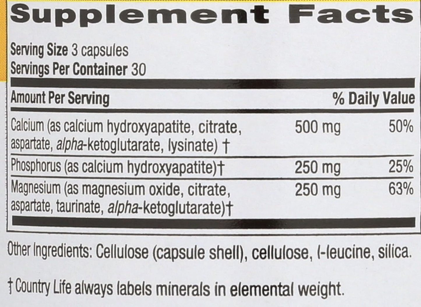 High-Potency Country Life Calcium Magnesium Complex - Gluten-Free Bone Health Supplement with 1000mg Calcium and 500mg Magnesium
