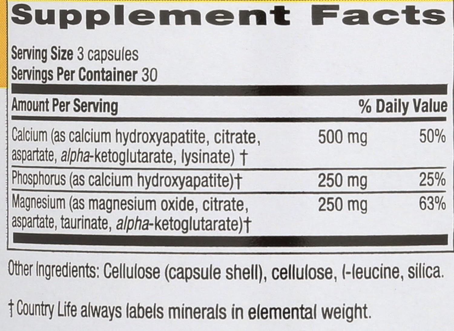 High-Potency Country Life Calcium Magnesium Complex - Gluten-Free Bone Health Supplement with 1000mg Calcium and 500mg Magnesium
