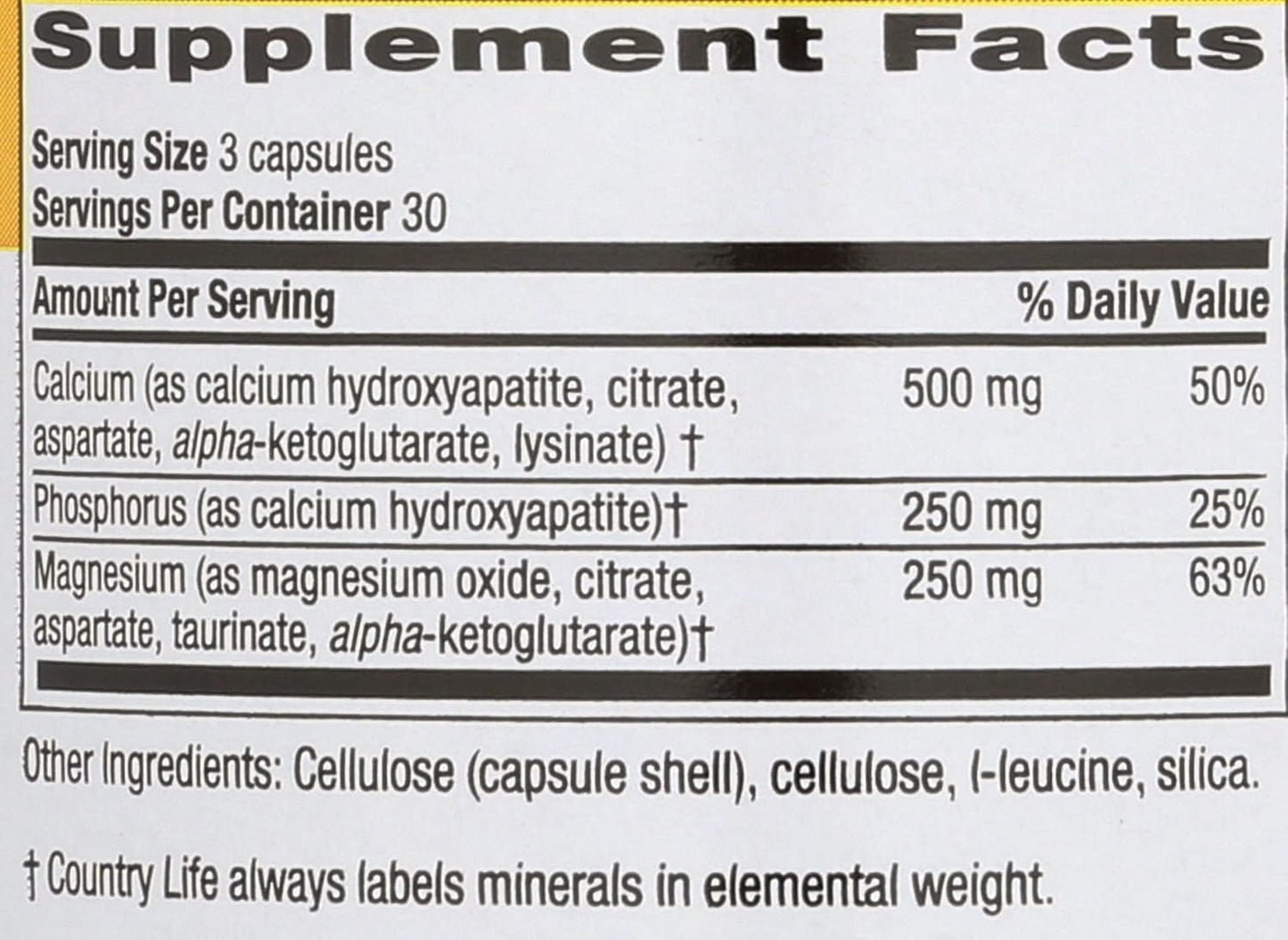 High-Potency Country Life Calcium Magnesium Complex - Gluten-Free Bone Health Supplement with 1000mg Calcium and 500mg Magnesium