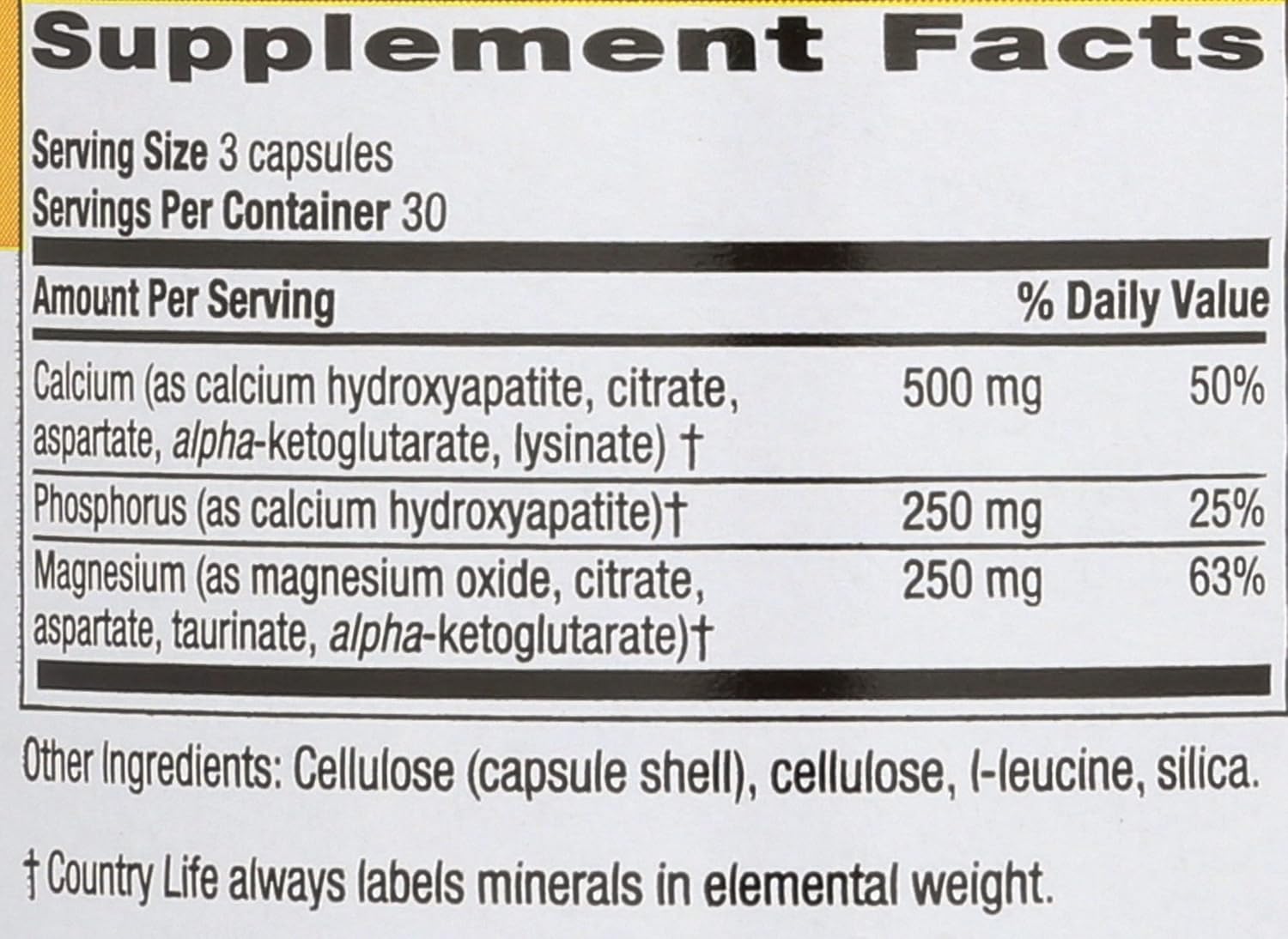 High-Potency Country Life Calcium Magnesium Complex - Gluten-Free Bone Health Supplement with 1000mg Calcium and 500mg Magnesium