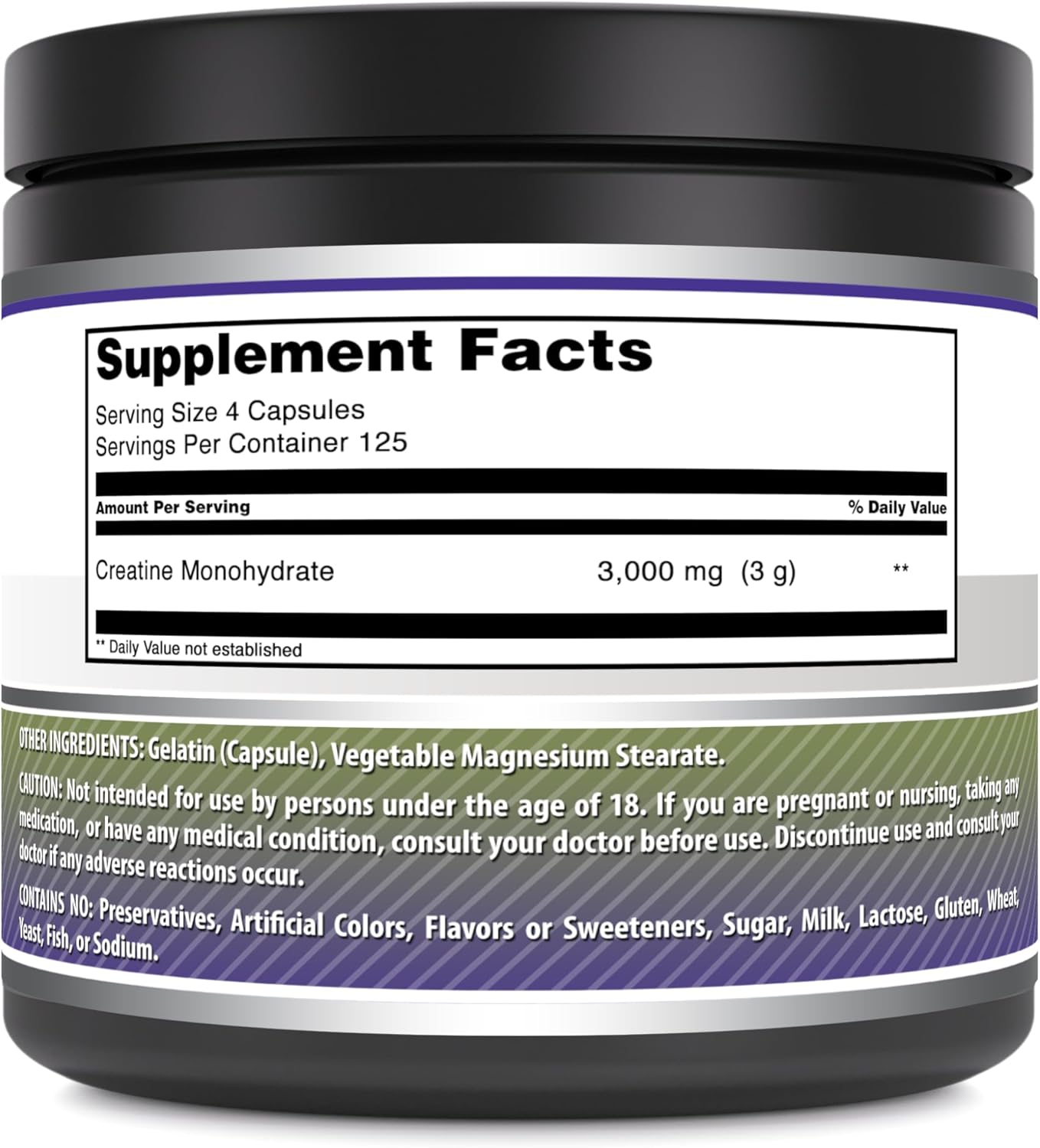 High Potency Creatine 3000mg Per Serving 500 Capsules | Amazing Nutrition Formula | Non-GMO & Gluten Free | USA-Made Supplement