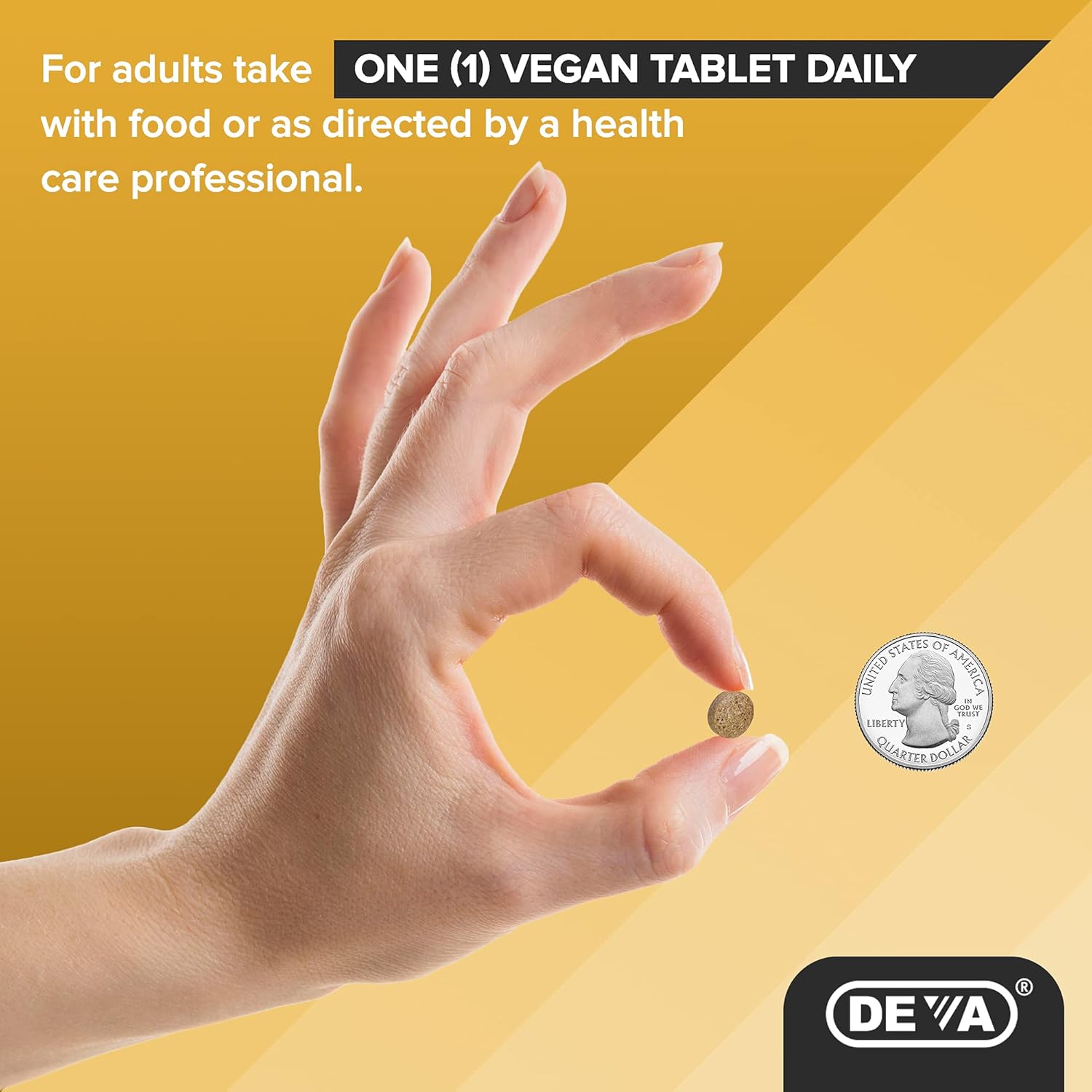 High Potency Deva Nutrition Vegan Chelated Iron 29 mg Tablets with B-12 - Easy to Swallow, 90ct - 1-Pack