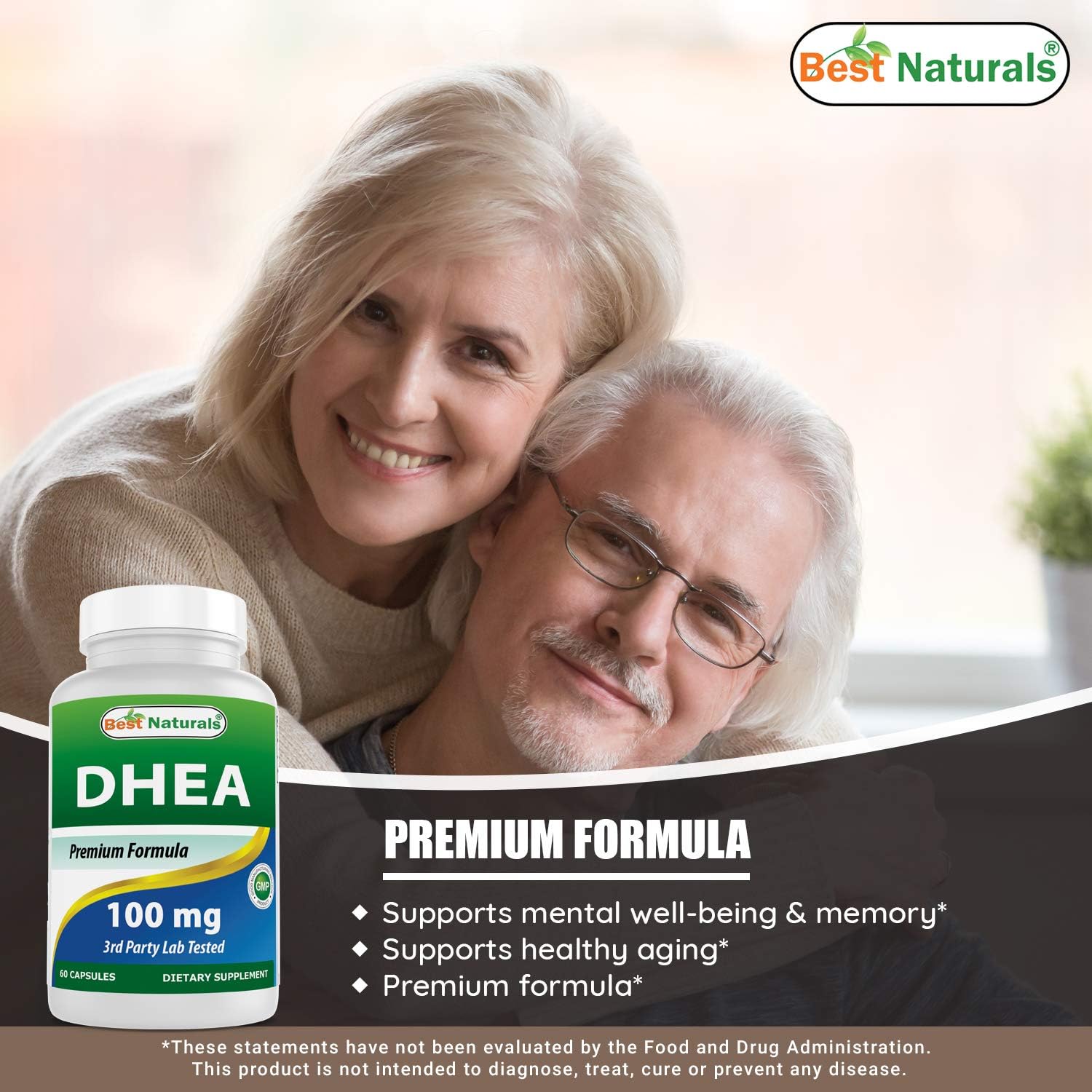 High Potency DHEA 100mg with Vitamin K2 (MK7) and D3 Supplement