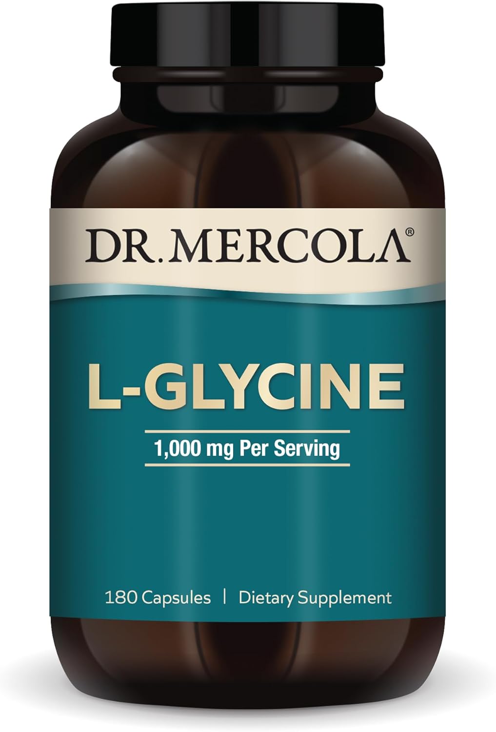 High Potency Dr. Mercola L-Glycine Supplement - 1,000mg, 90 Servings - Supports Mitochondrial Function - Non GMO, Soy & Gluten Free
