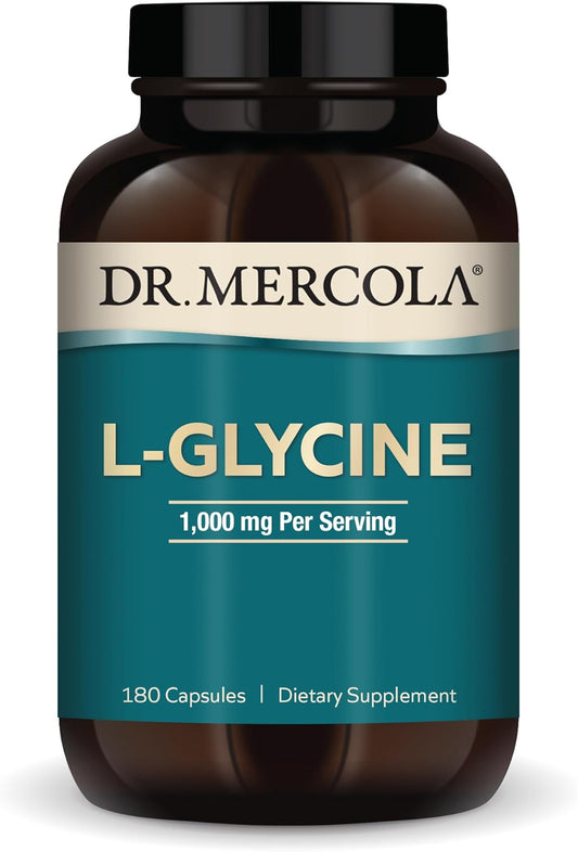 High Potency Dr. Mercola L-Glycine Supplement - 1,000mg, 90 Servings - Supports Mitochondrial Function - Non GMO, Soy & Gluten Free