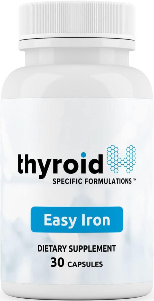 High Potency Easy Iron Supplement for Thyroid & Anemia Support - Gentle on Stomach, Non-Constipating, Doctor-Formulated for Energy & Wellness Boost
