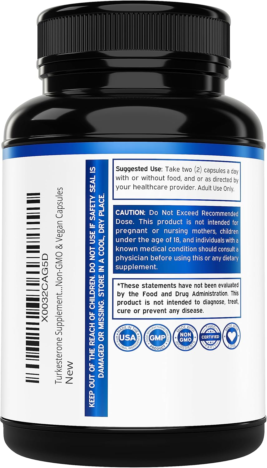 High Potency Epicatechin Extract and Turkesterone Supplement Combo - 120 Capsules Each, 750mg and 500mg Per Serving