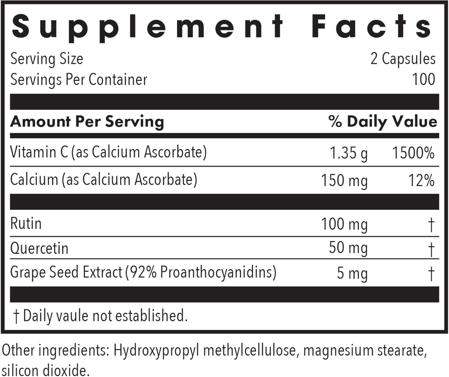 High-Potency Esterol Ester-C Vitamin C Supplement - 1350mg Immune Support with Bioflavonoids, Rutin, Quercetin - 200 Vegan Capsules