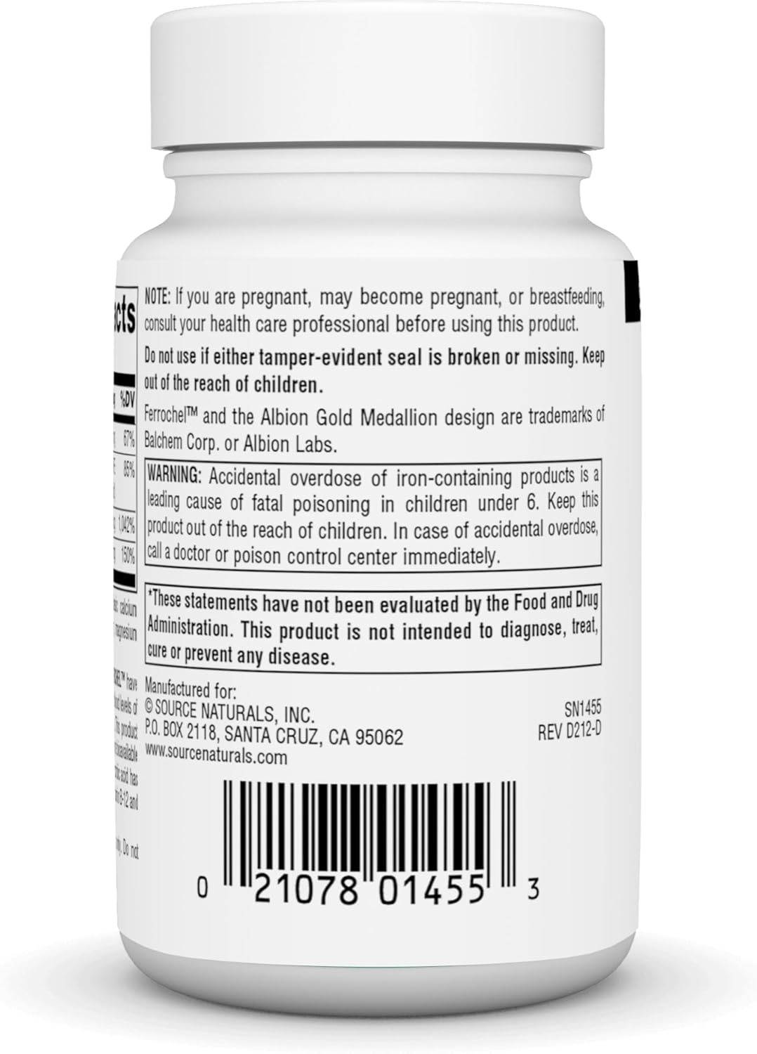 High-Potency Ferrochel Supplement 90 Tablets by Source Naturals