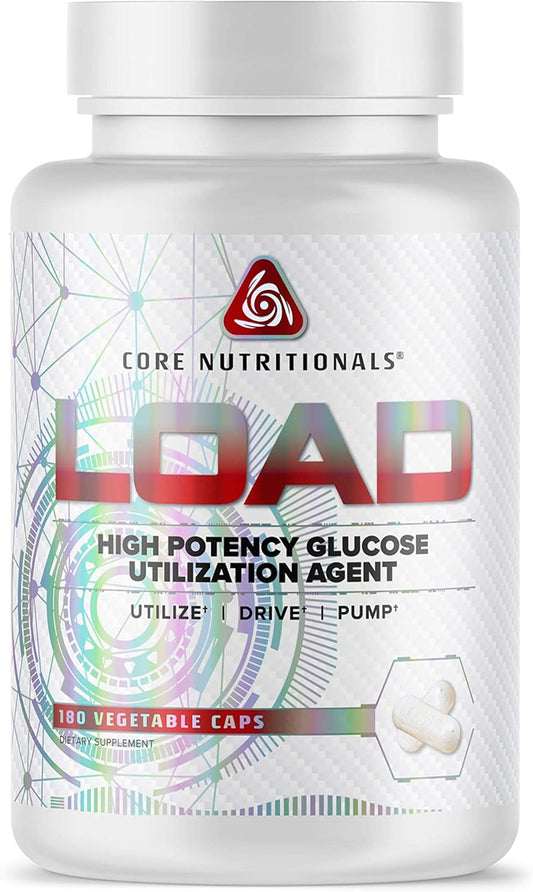 High Potency Glucose Utilization Supplement with Berberine & Green Coffee Extract (180 Caps) - Core Nutritionals Load Platinum for Carbohydrate Absorption & Glucose Disposal