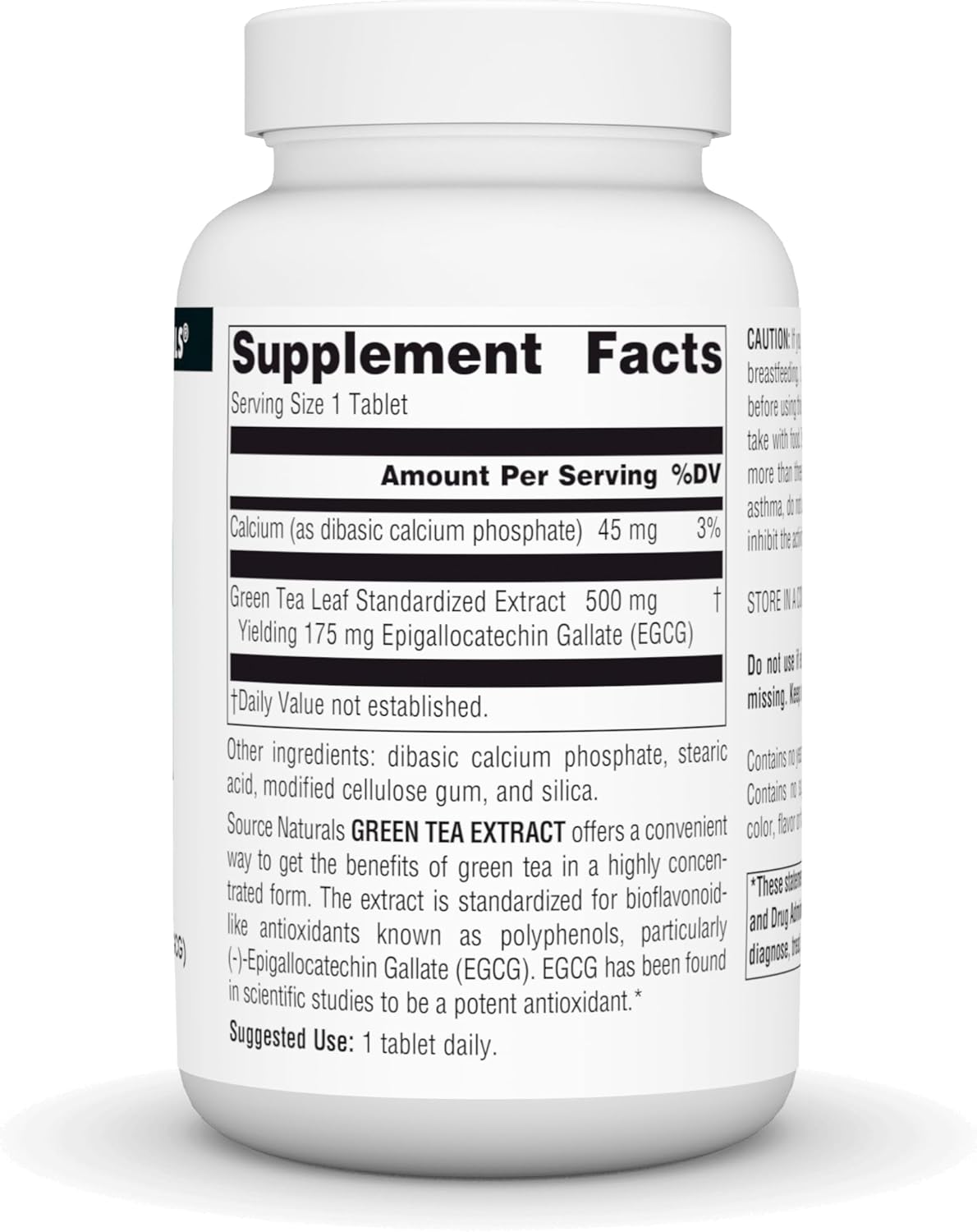 High-Potency Green Tea Extract Tablets - 500 mg Antioxidant Support - 120 Count