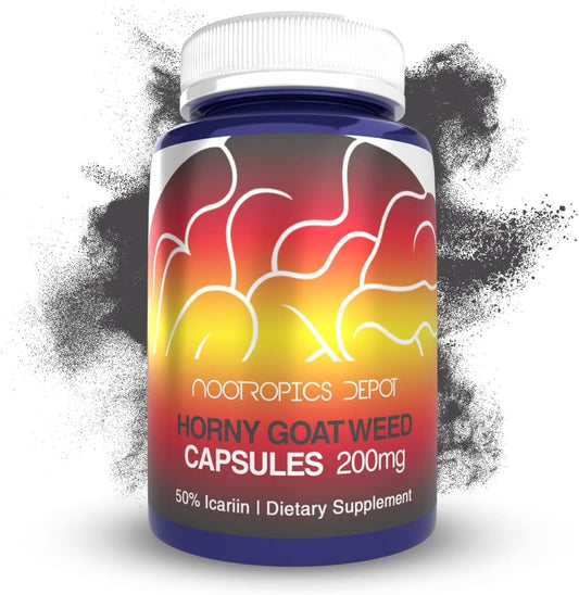 High-Potency Horny Goat Weed Capsules | 200mg | 30 Count | 50% Icariin | Epimedium Brevicornum