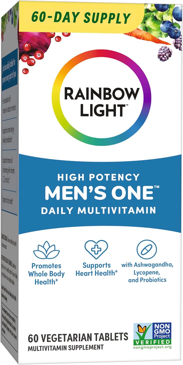 High-Potency Immune Support Men's Daily Multivitamin with Vitamin C, D, Zinc - Vegetarian - 60 Count