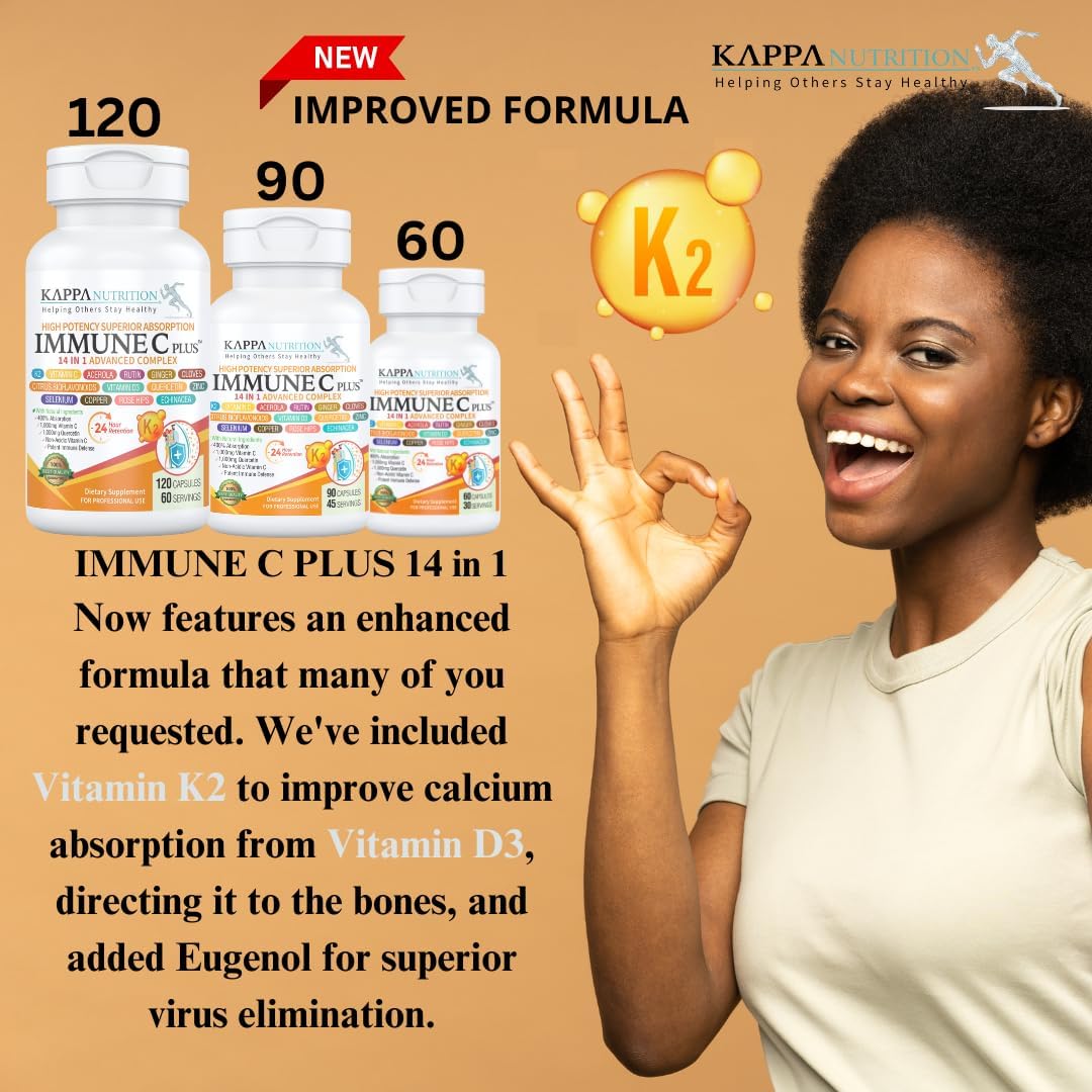 High Potency Immune Support Supplement with Quercetin, Vitamin C, Zinc, Vitamin D3, Selenium, Copper, Acerola, Ginger, Rutin, Bitter Orange, Rose Hips, Echinacea - 60 Count