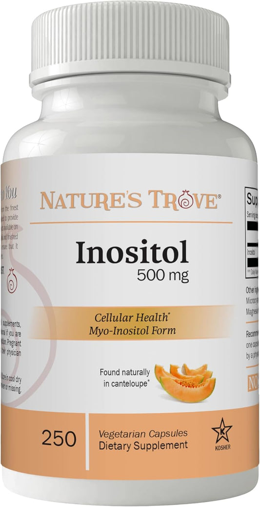 High Potency Inositol 500mg Supplement - 250 Capsules by Nature's Trove