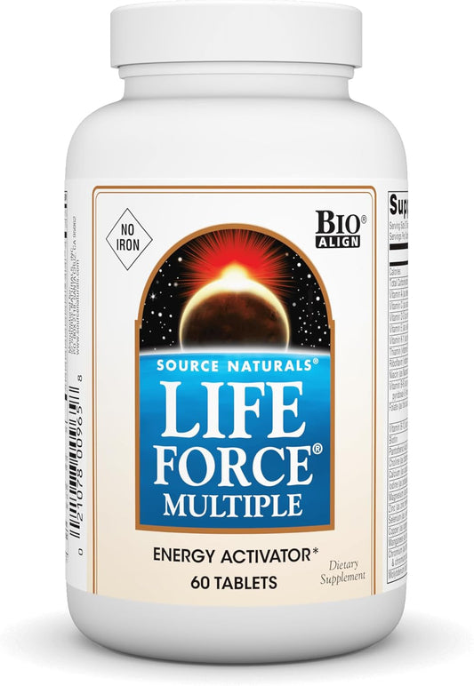 High Potency Iron-Free Multivitamin with Essential Vitamins & Antioxidants for Energy & Immune Support - 60 Tablets by Source Naturals