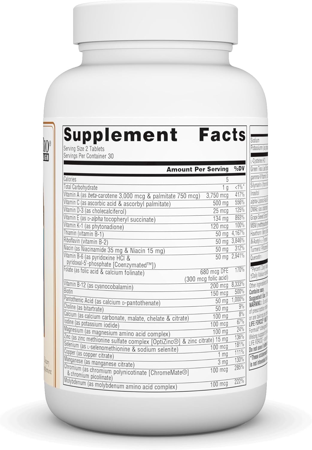 High Potency Iron-Free Multivitamin with Essential Vitamins & Antioxidants for Energy & Immune Support - 60 Tablets by Source Naturals