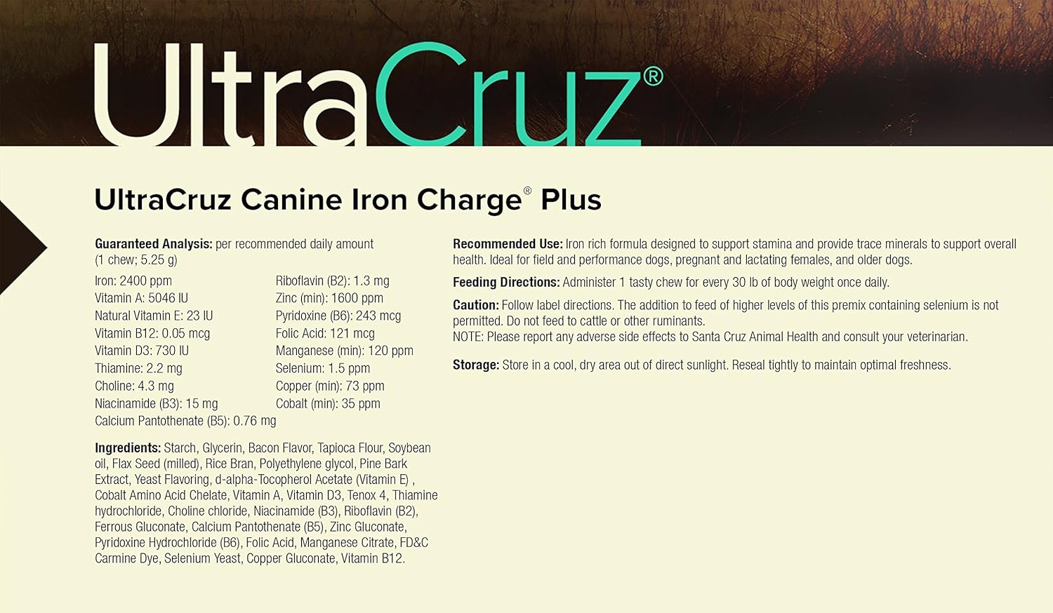High-Potency Iron Supplement Chews for Dogs - 60 Tasty Treats by UltraCruz
