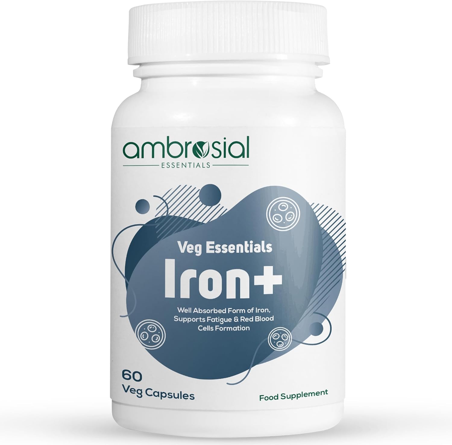 High Potency Iron Supplement with 25mg per Capsule - Pack of 1-60 Capsules