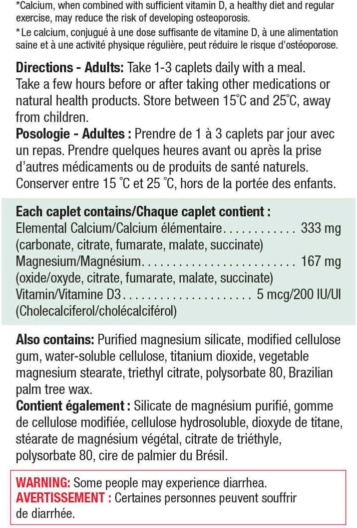 High Potency Jamieson Calcium Magnesium Vitamin D3 Supplement, 420 Tablets