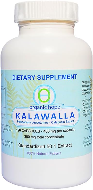 High Potency Kalawalla (Calaguala) & Polypodium Leucotomos Extract - Immune System Support (120 Veggie Caps)