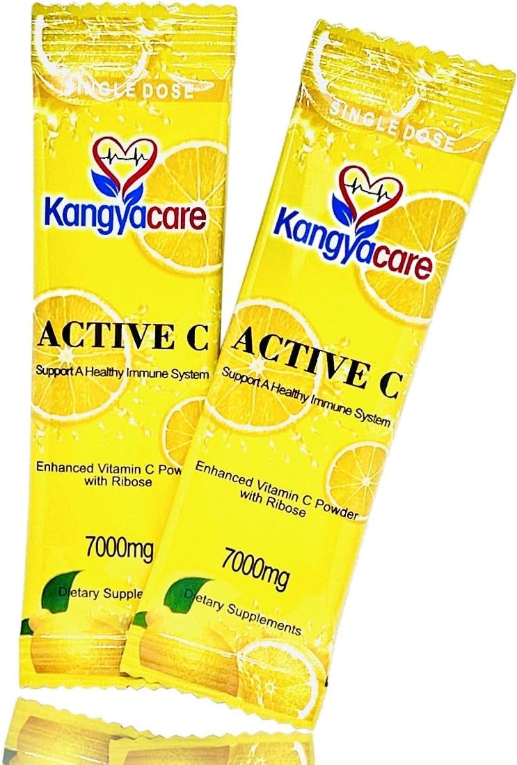 High Potency Kangyacare Active C Vitamin C Powder - 10 Packets - Single Dose - 7000mg - Immune Support & Antioxidant Protection - Enhanced Absorption - Neutral pH