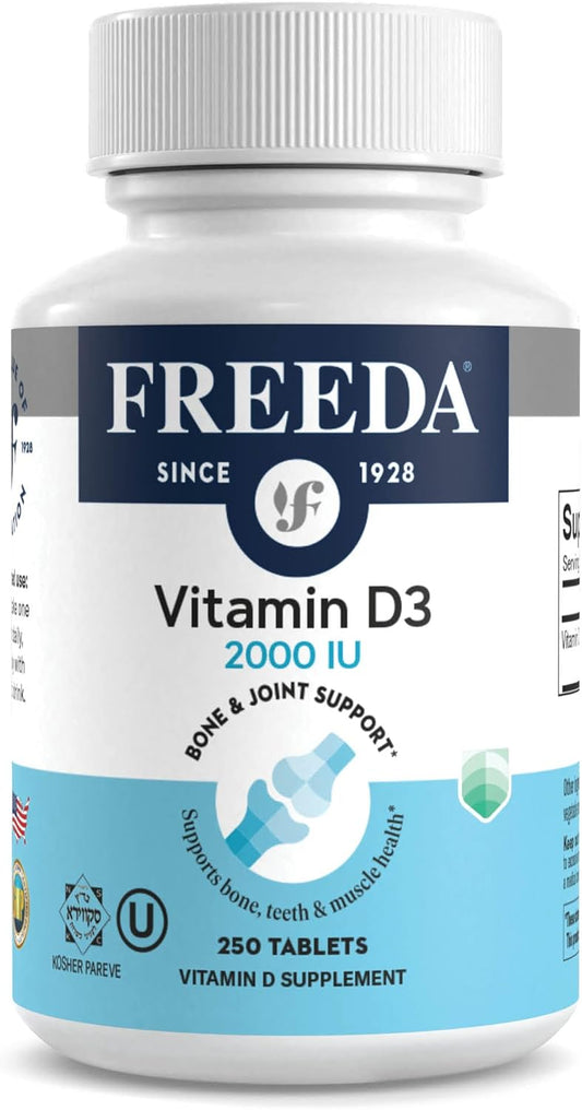 High Potency Kosher Vitamin D3-2000 IU Tablets for Bone & Muscle Health - Immune Support - 250 Count