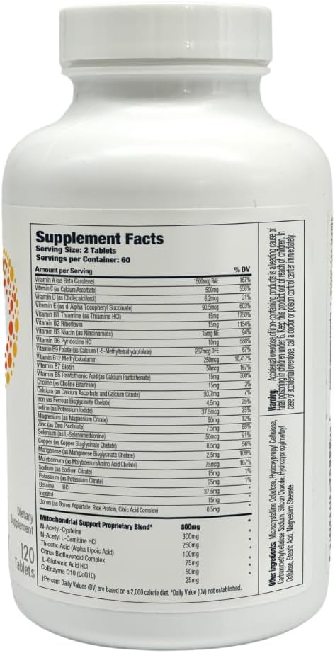 High Potency K*PAX Immune Supplement: Mitochondrial Energy & Antioxidant Multivitamin (120 Tablets)