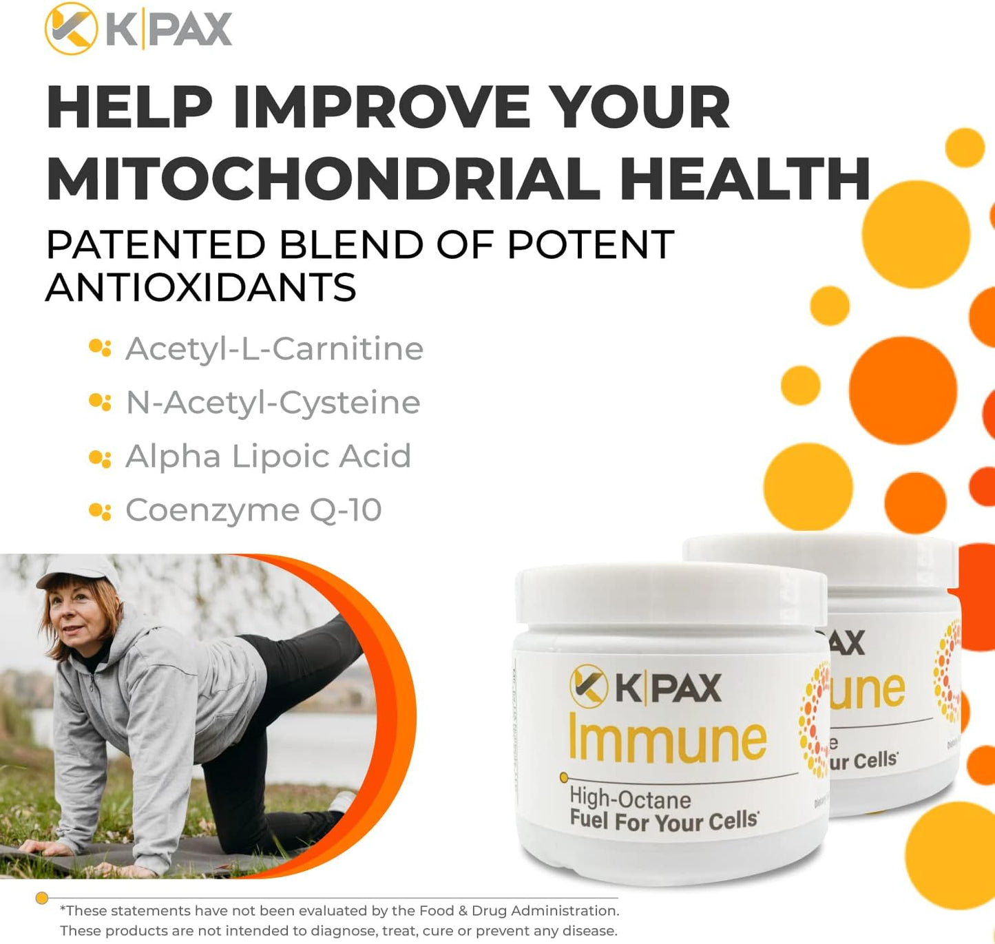 High Potency K*PAX Immune Supplement: Mitochondrial Energy & Antioxidant Multivitamin (120 Tablets)