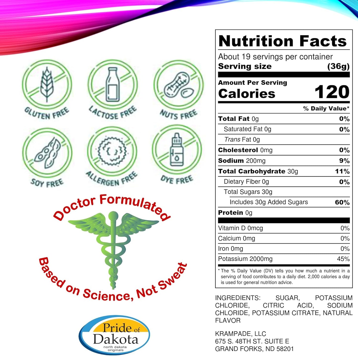 High-Potency Krampade Electrolyte Powder with 2000mg Potassium for Cramp Relief and Hydration Boost