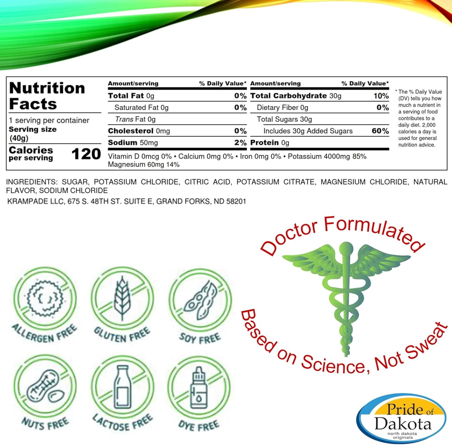 High Potency Krampade Electrolyte Powder with 4000mg Potassium for Instant Cramp Relief and Hydration Boost