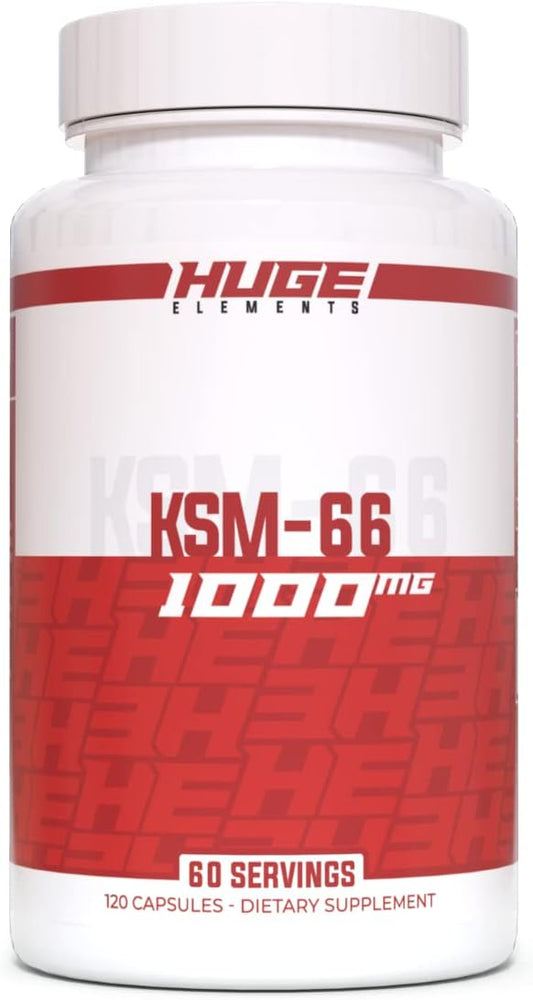 High Potency KSM-66 Ashwagandha Supplements - 1000mg Withanolides, Clinically Studied (120 Capsules)