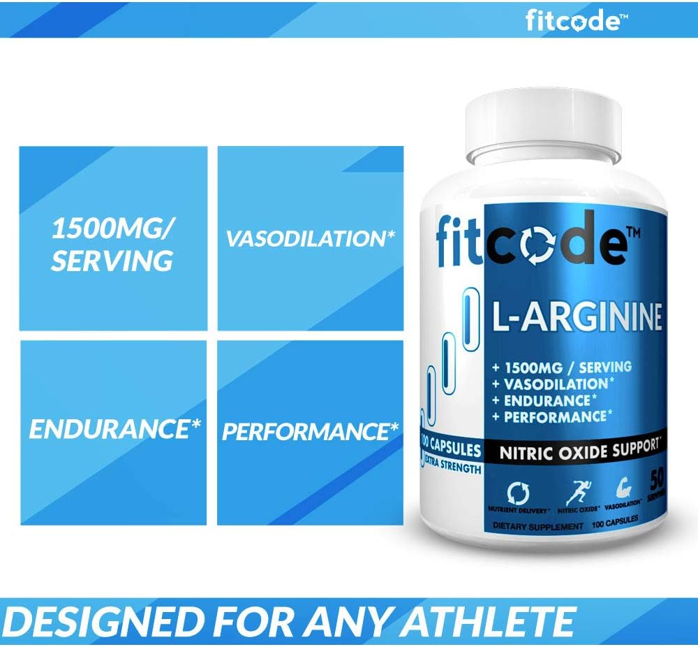 High Potency L-Arginine HCl 1500mg for Vascularity, Pumps, Endurance, Muscle Growth - Nitric Oxide Supplement for Performance and Energy - 50 Servings