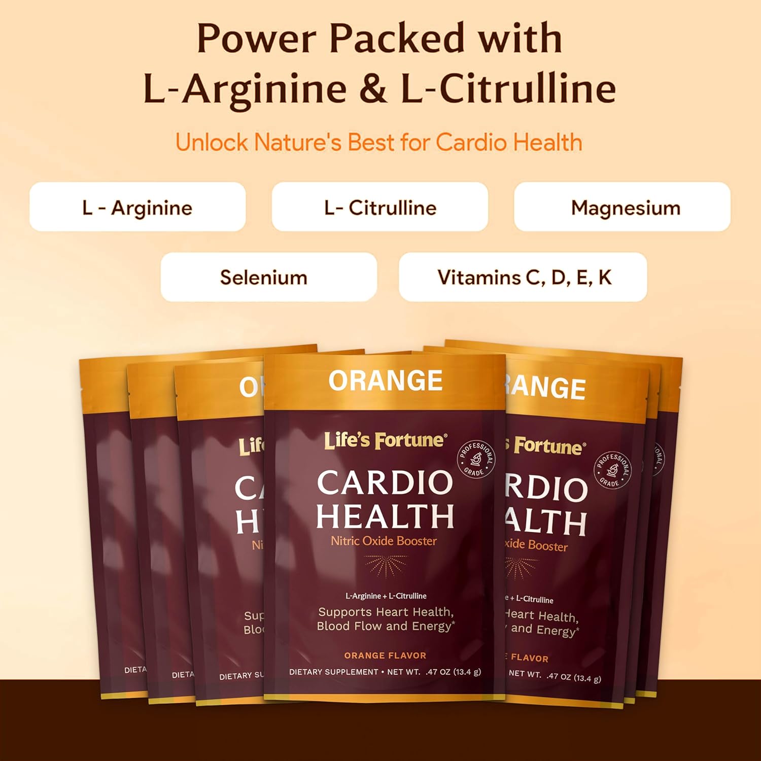 High Potency L Arginine L Citrulline Powder Supplement - Boost Nitric Oxide Naturally with Orange Flavor - 7 Servings