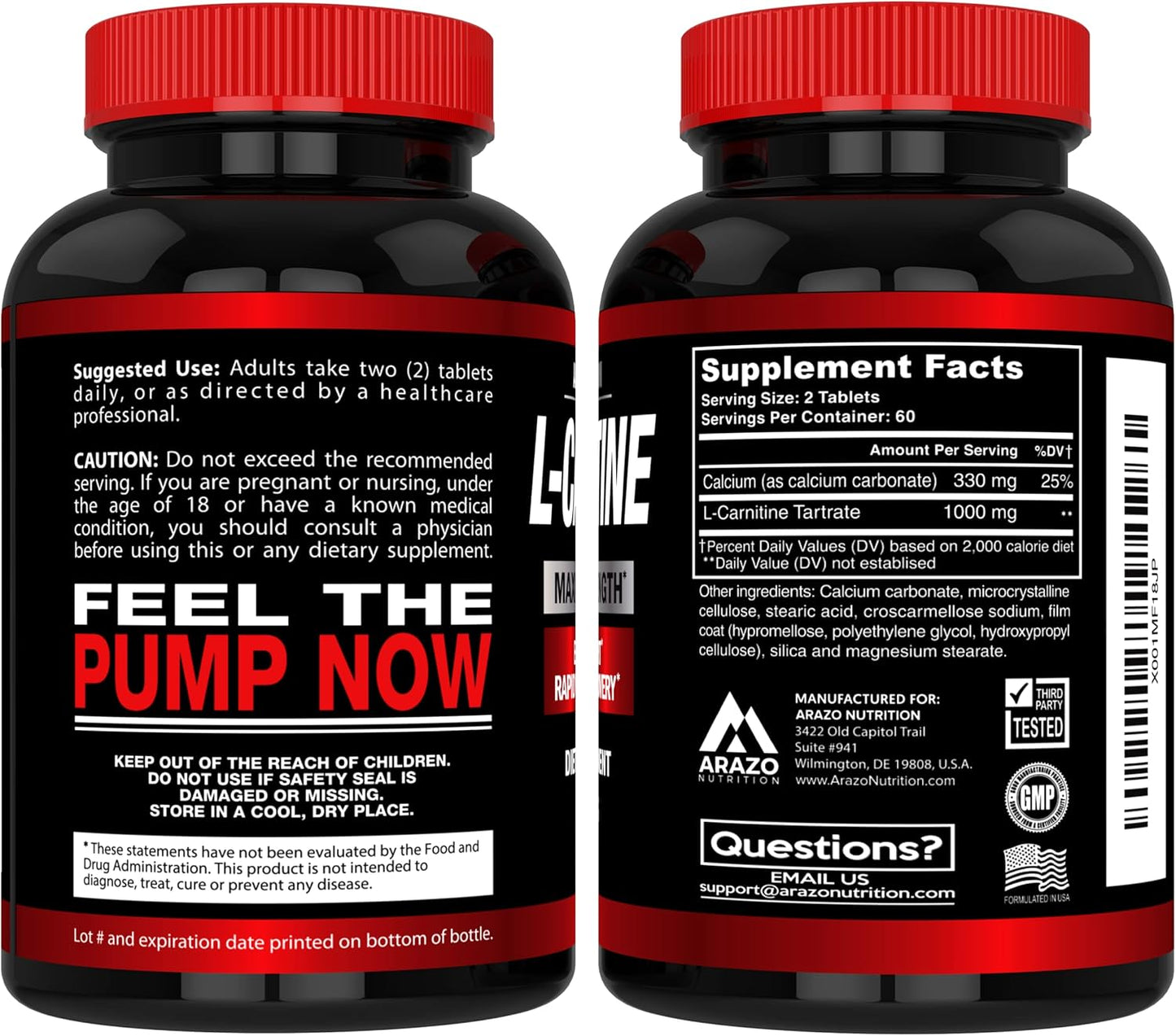High-Potency L-Carnitine with Calcium for Enhanced Metabolism and Muscle Building - Arazo Nutrition