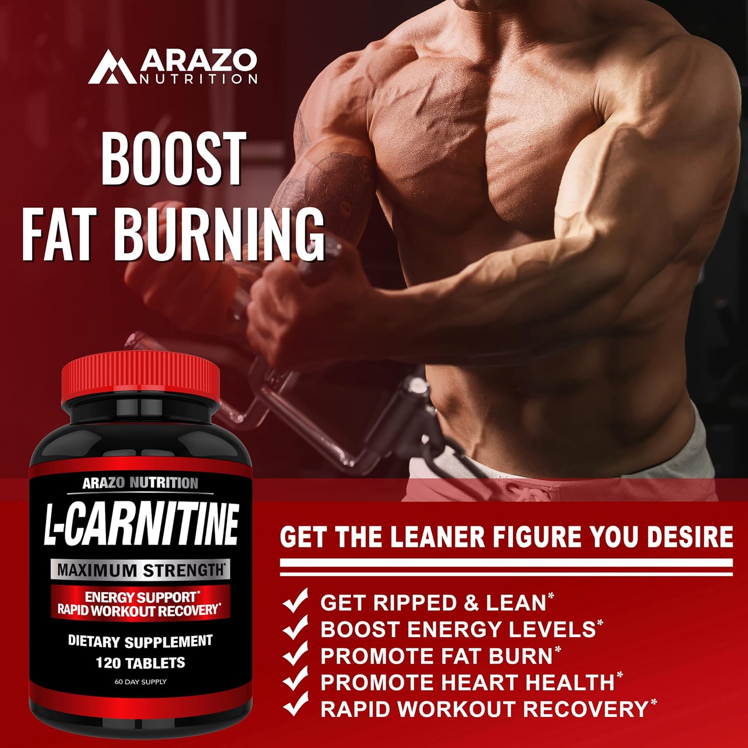 High-Potency L-Carnitine with Calcium for Enhanced Metabolism and Muscle Building - Arazo Nutrition